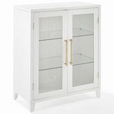 Roarke Stackable Glass Door Kitchen Pantry Storage Cabinet White
