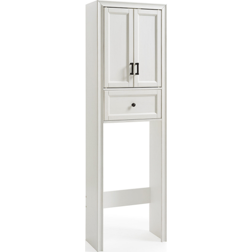 Tara Space Saver Cabinet in Vintage White Finish Wood
