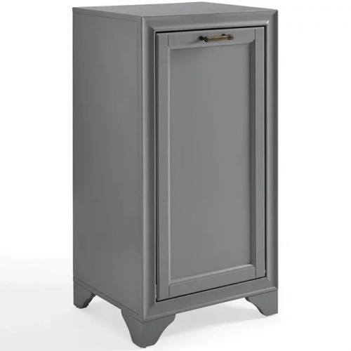 Tara Linen Hamper in Vintage Gray Finish Wood