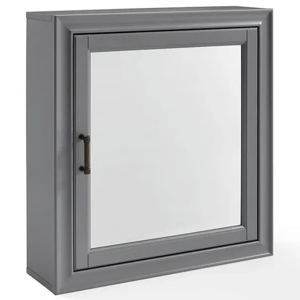 Crosley CF7010-GY Tara Bath Mirrored Wall Cabinet in Vintage Gray