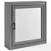 Tara Bath Mirrored Wall Cabinet in Vintage Gray Finish Wood