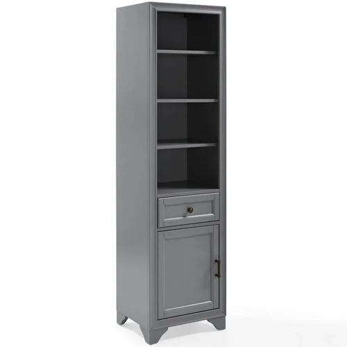 Tara Linen Cabinet in Vintage Gray Finish Wood