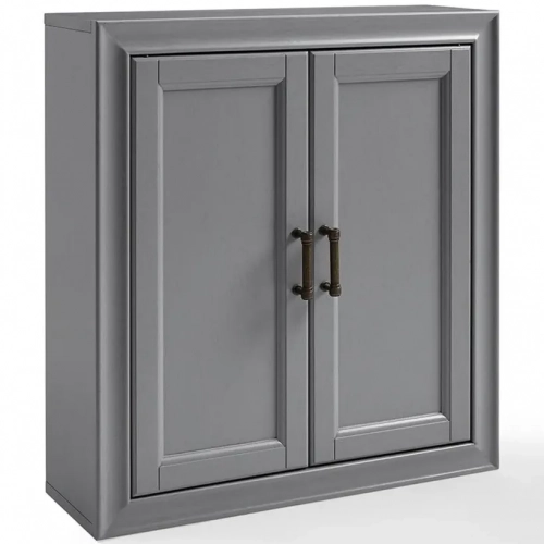 Tara Wall Cabinet in Vintage Gray Finish Wood