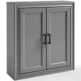 Tara Wall Cabinet in Vintage Gray Finish Wood