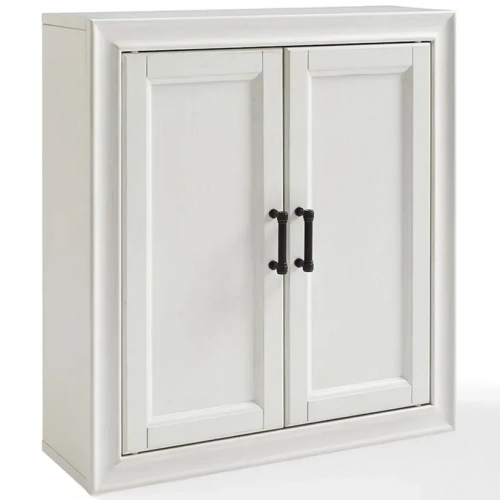 Tara Wall Cabinet in Vintage White Finish Wood