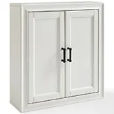 Tara Wall Cabinet in Vintage White Finish Wood