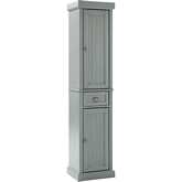Seaside Tall Linen Cabinet in Distressed Gray Finish