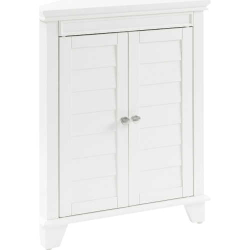 Lydia Corner Cabinet in White Finish Wood