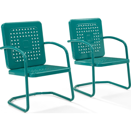 Bates Outdoor Classic Chair in Turquoise Metal (Set of 2)