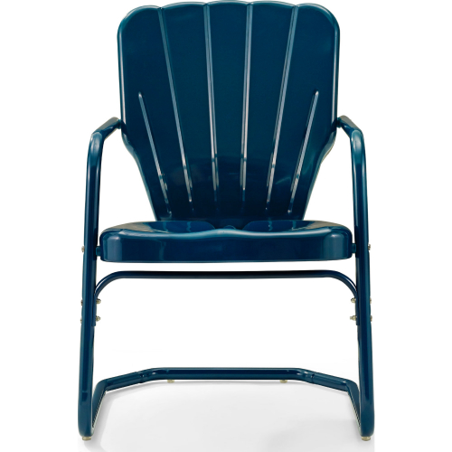 Ridgeland Outdoor Chair in Navy Blue Metal (Set of 2)