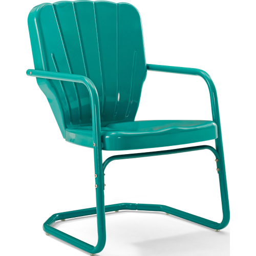 Ridgeland Outdoor Chair in Turquoise Blue Metal (Set of 2)