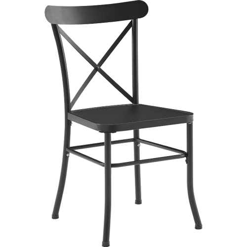 Astrid Outdoor Dining Chair in Black Metal (Set of 2)
