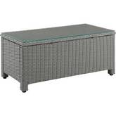 Bradenton Outdoor Coffee Table in Gray Resin Wicker & Tempered Glass