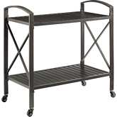 Kaplan Outdoor Bar Cart Oil Rubbed Bronze Metal