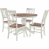 Shelby 5 Piece Round Dining Set in Distressed White & Cherry