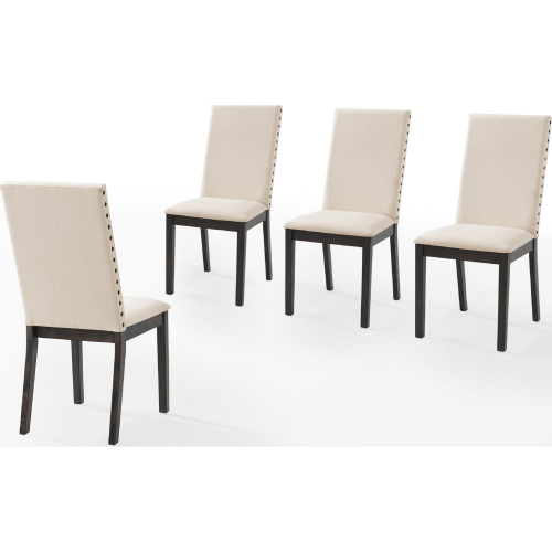 Hayden Dining Chair in Slate Wood & Cream Fabric (Set of 4)