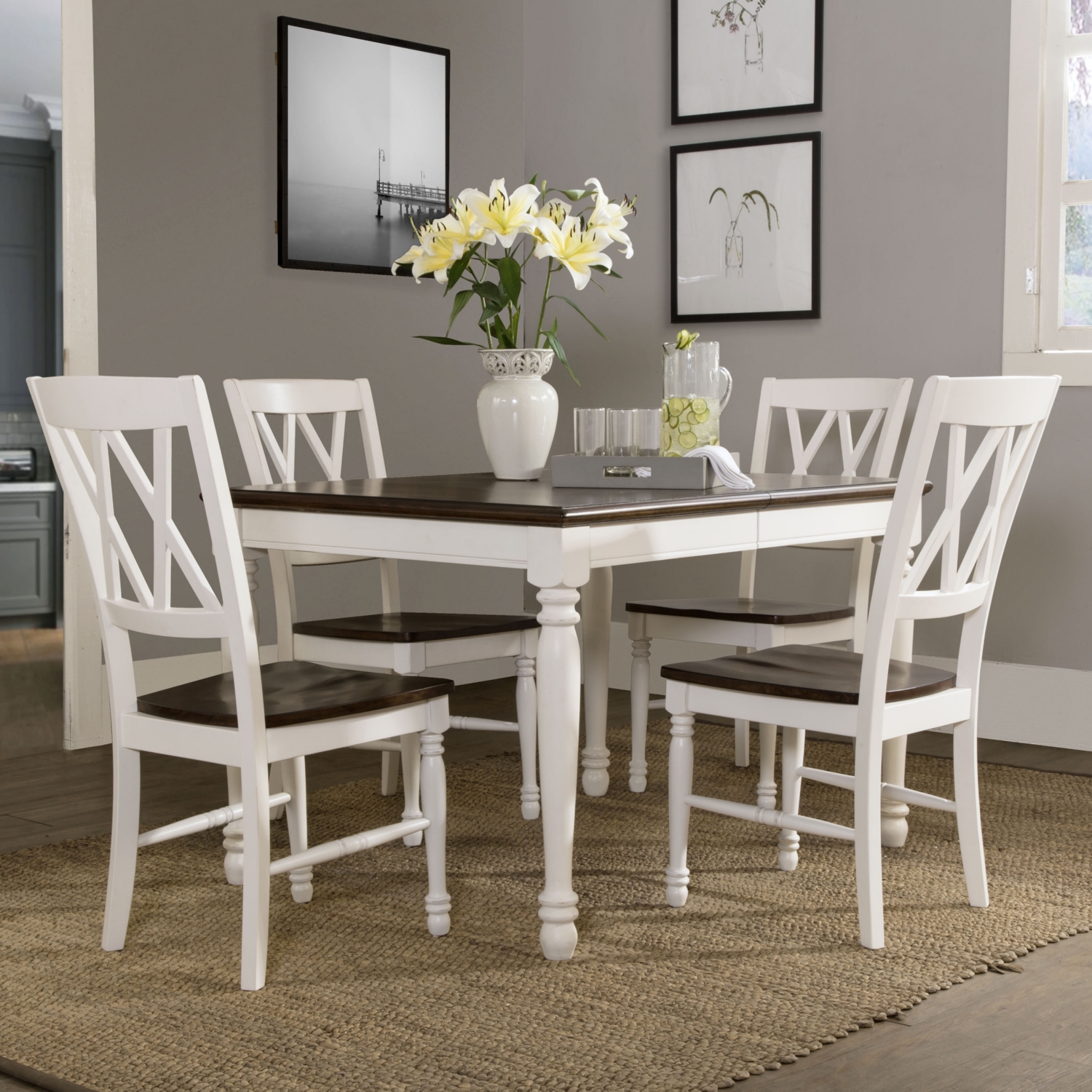 Crosley KF20003-WH Shelby 5 Piece Dining Set in White Finish with