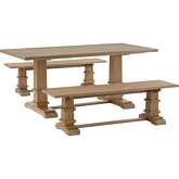 Joanna 3 Piece Dining Set in Rustic Brown