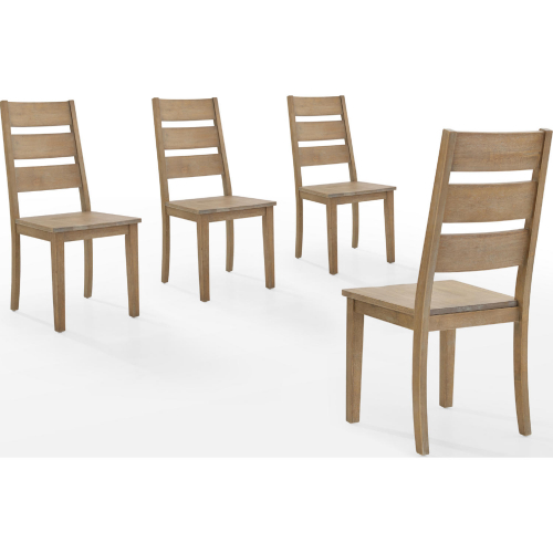 Joanna Ladder Back Dining Chair in Rustic Brown Finish Wood (Set of 4)