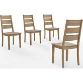 Joanna Ladder Back Dining Chair in Rustic Brown Finish Wood (Set of 4)