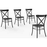 Camille Dining Chair in Matte Black Metal (Set of 4)
