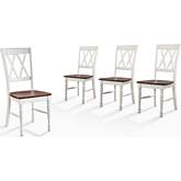 Shelby Dining Chair in Distressed White & Cherry Finish (Set of 4)