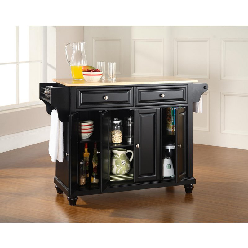 Crosley KF30001DBK Cambridge Kitchen Island in Black Finish with ...