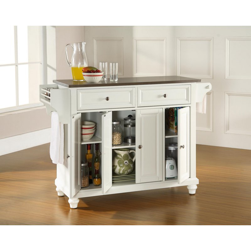 Crosley KF30002DWH Cambridge Kitchen Island in White Finish with