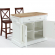 Oxford Kitchen Island Set in White & Butcher Block with Black X Back Stools
