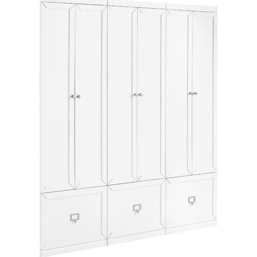 Harper 3 Piece Pantry Closet Entryway Set in White Finish