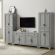 Tara 3 Piece Entertainment Center in Distressed Gray Finish