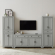 Tara 3 Piece Entertainment Center in Distressed Gray Finish