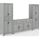 Tara 3 Piece Sideboard & Pantry Set in Distressed Gray Finish