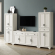 Tara 3 Piece Entertainment Center in Distressed White Finish