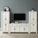 Tara 3 Piece Entertainment Center in Distressed White Finish