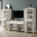 Tara 3 Piece Entertainment Center in Distressed White Finish