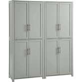 Savannah 2 Piece Pantry Cabinet Set in Gray