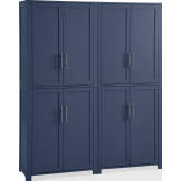 Savannah Kitchen Storage Pantry Set in Navy Blue Finish Wood (Set of 2)