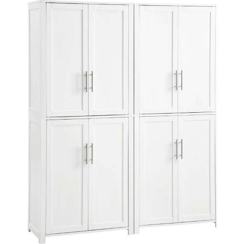 Savannah 2 Piece Pantry Cabinet Set in White