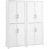 Savannah 2 Piece Pantry Cabinet Set in White