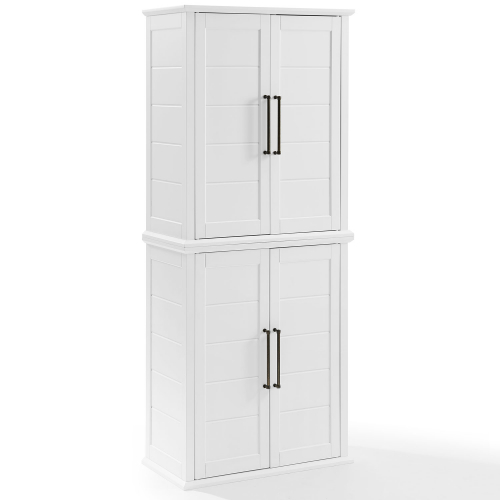 Bartlett Tall Storage Pantry Cabinet in White (Set of 2)