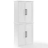 Bartlett Tall Storage Pantry Cabinet in White (Set of 2)