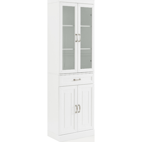 Stanton Glass Door Cabinet in White Finish