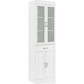 Stanton Glass Door Cabinet in White Finish