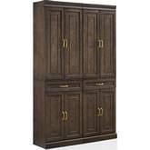 Stanton 2 Piece Kitchen Pantry Cabinet Set in Coffee Finish Wood (Set of 2)
