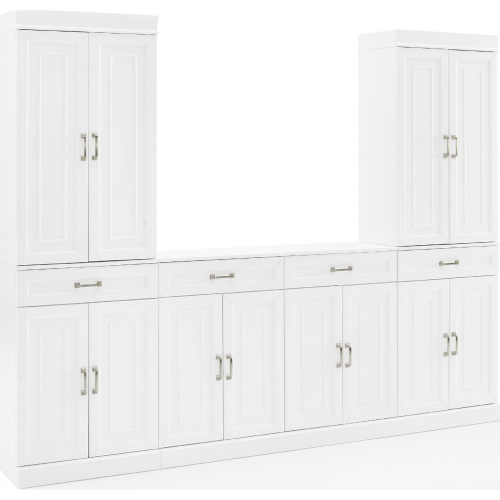 Stanton 3 Piece Sideboard & Cabinet Set in White Finish