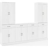 Stanton 3 Piece Sideboard & Cabinet Set in White Finish