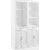 Stanton Bookcase in White Finish Wood (Set of 2)