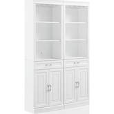 Stanton Bar Cabinet in White Finish Wood (Set of 2)