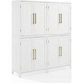 Roarke Kitchen Pantry Storage Cabinet Set White (Set of 2)
